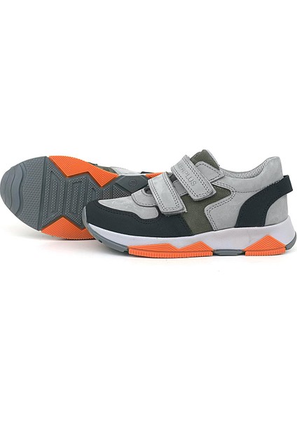 Hakiki Deri Gri Siyah Çocuk Sneakers Spor Ayakkabı indirimleri