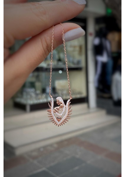 Gümüş Anne Bebek Çocuk Kolyes SLY253E23