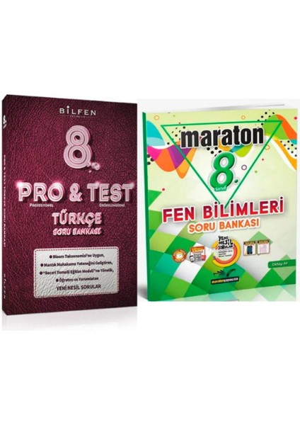 8. Sınıf LGS Pro Test Türkçe Soru Bankası - Maraton LGS 8 Fen Bilimleri Soru Bankası