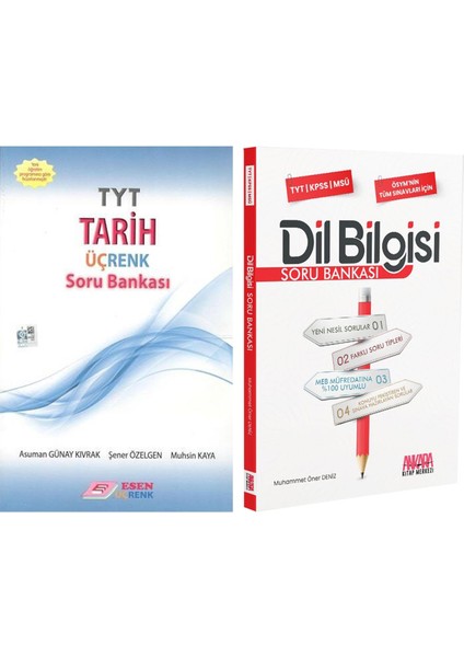 Esen Üçrenk TYT Tarih ve Dil Bilgisi Soru Bankası Seti 2 Kitap