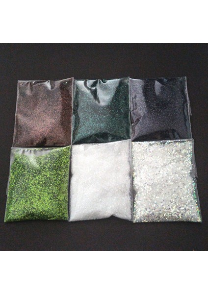 Toz Sim Glitter Epoksi Reçine Nail Art 15 Gram x 6 Renk 90 gr