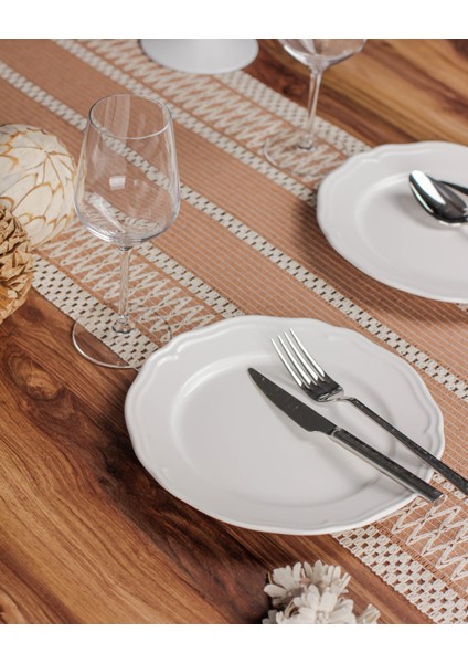 Runner Pamuk Dantel Püsküllü Bej Runner ,sunum Örtüsü Dantel Bej 35 x 155 cm fırsatları