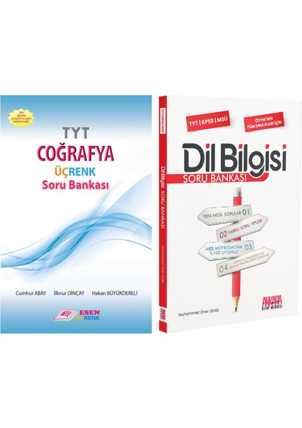 Esen Üçrenk TYT Coğrafya ve Dil Bilgisi Soru Bankası Seti 2 Kitap