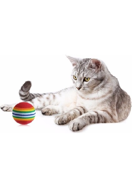 Kırmızı Şeritli Orta Sert Kedi Topu