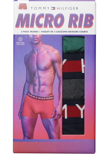 Tommy Hılfıger Mıcro Rıb Erkek 3 Lü Boxer 09T4013-325