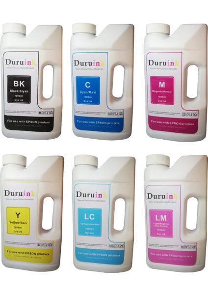 Duruınk Epson Ecotank L810 673 Uyumlu Muadil Mürekkep Seti 6 Renk 6X1000ML