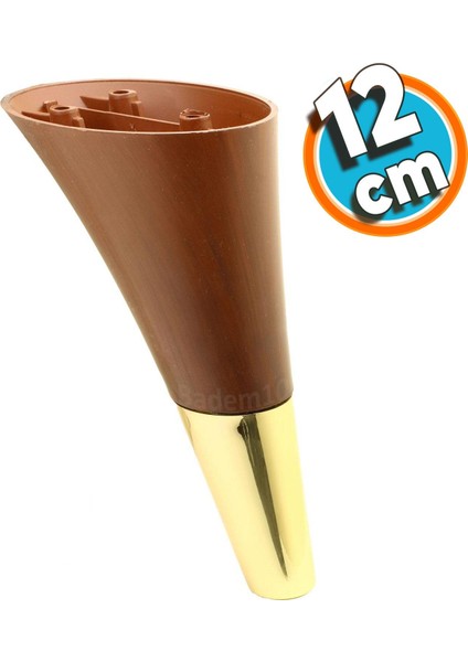 Mobilya Kanepe Sehpa Tv Ünitesi Baza Koltuk Ayağı Kahverengi Gold Renk 12 cm Ayak