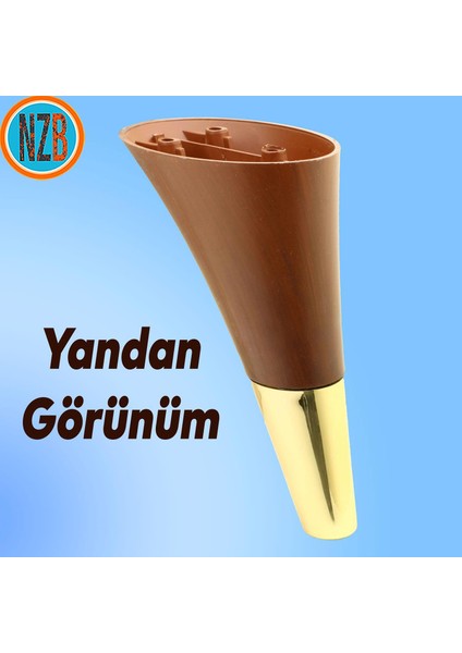 Mobilya Kanepe Sehpa Tv Ünitesi Baza Koltuk Ayağı Kahverengi Gold Renk 12 cm Ayak indirimleri