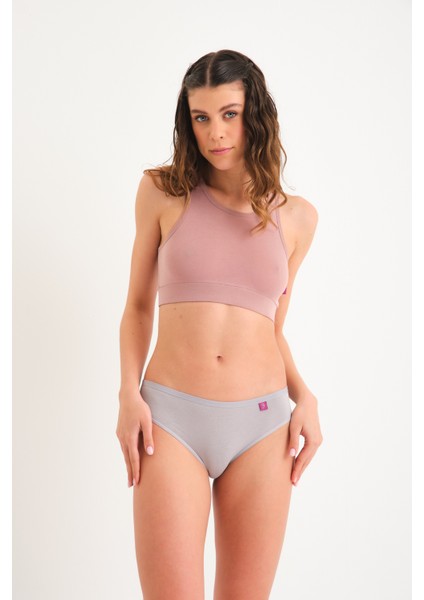 Pamuklu Klasik Külot Hipster Külot Klasik Model Külot Tekli Gri