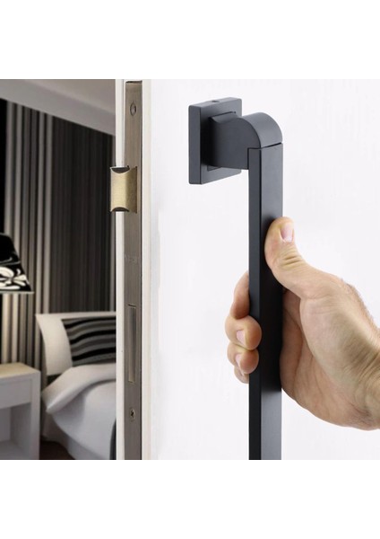 Bersel Çekme Kolu Çelik Kapı Dış Kapı Kolu Tutma Kulbu Siyah Kulp 40 cm