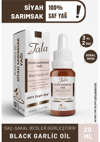 %100 Saf ve Doğal Siyah Sarımsak Yağı Soğuk Sıkım 20 ml
