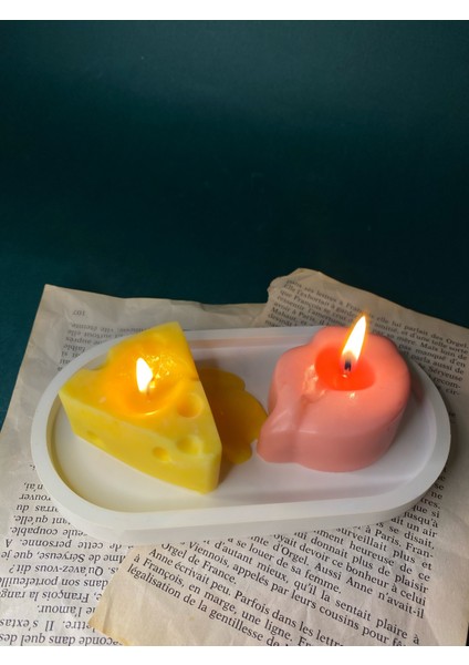 Cheese And Lip Candle Soywax (Kokulu Mum Set)