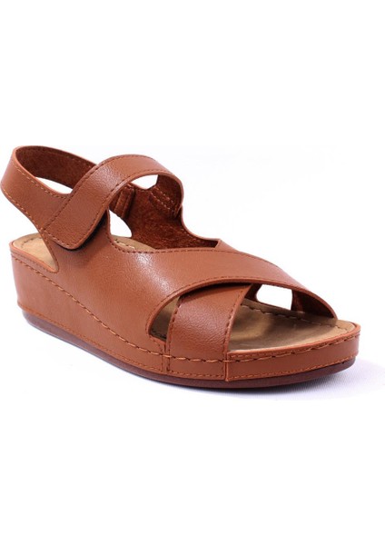 DZA37-1810 Taba Günlük Ortopedik Kadın Sandalet