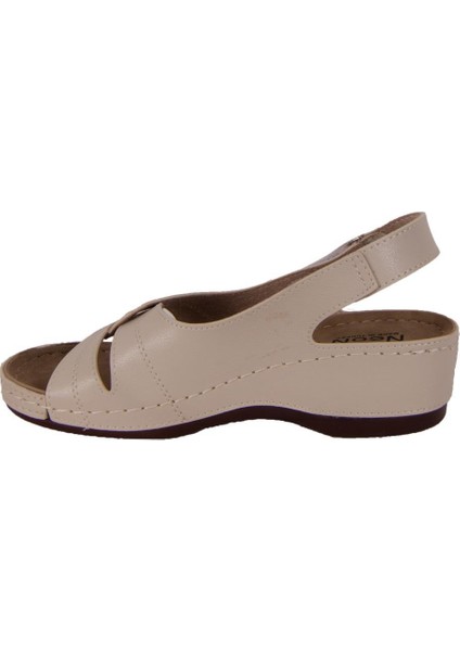 DZA37-1817 Bej Günlük Ortopedik Kadın Sandalet modelleri