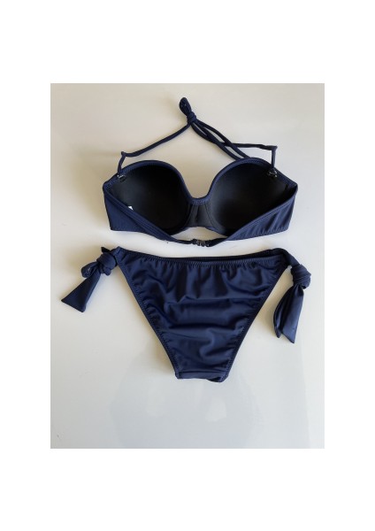 Lacivert Dar Kalıp Içi Boş Kap Bikini Takımı indirimleri