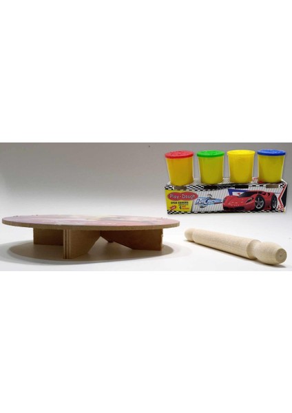 4 Renk Oyun Hamuru Hediyeli Aşçı Model Merdaneli Oyun Sofrası Seti 25CM SOFRA-24CM MERDANE-4X50GR fırsatları