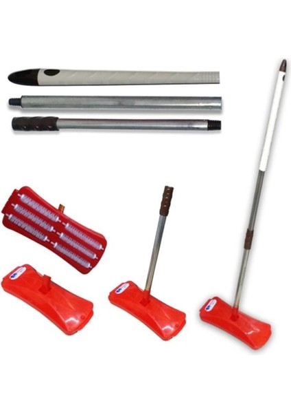 Zambak Plastik Zambak 3 Kademe 110 cm Saplı Portatif 6 Fırçalı Gırgır Zmbk-Gırgır-Krmzı