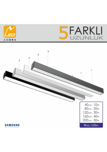 Lineer LED Sarkıt 40CM 10W 3000K Günışığı