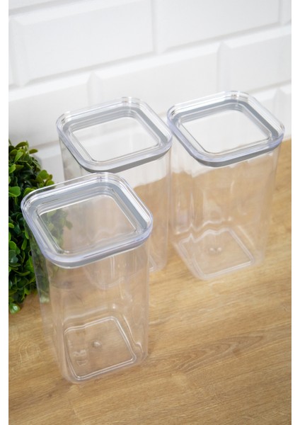 3'Lü Mika Akrilik 1200 Ml Vakum Kapaklı Saklama Kabı Set fiyatları