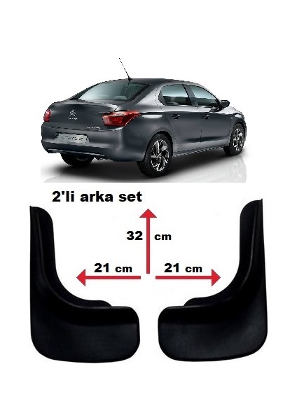 Günaks Citroen C Elysee 2'li Set Oto Paçalık Çamurluk Tozluk