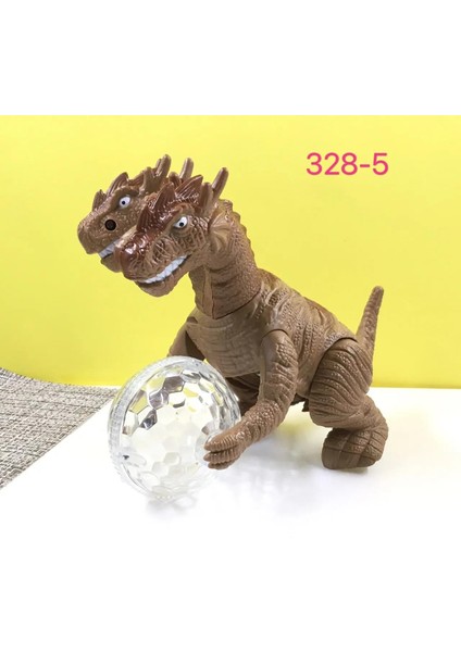 LED Işıklı Gerçek Görünümlü Sesli Çarpınca Dönen Toplu Yürüyen Çift Başlı Dinozor Oyuncak T-Rex modelleri