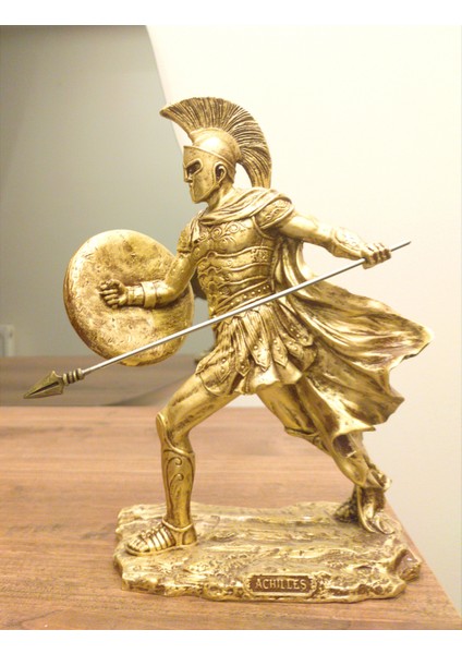 Achilles Tasarım Biblo 30 cm Mitolojik Heykel Ev Dekor Hediyelik Eşya