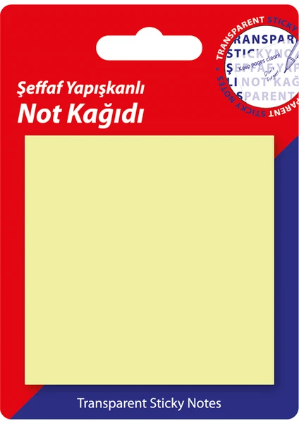 Hobi Market Art Şeffaf Post-It Yapışkanlı Not Kağıdı Sarı 76X76 Mm. 50 Yaprak