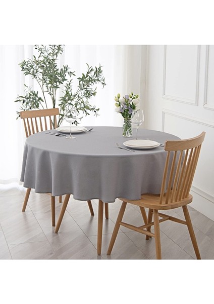 Sıvıya Dayanıklı Yuvarlak Dertsiz Masa Örtüsü