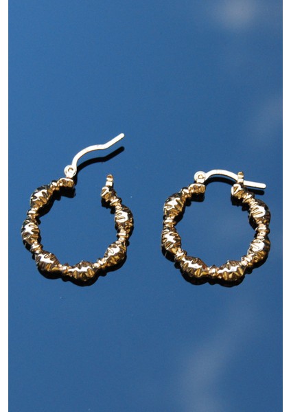 Altın Renk Boğumlu Halka Klipsli Küpe 4mm 2.5×2.5 modelleri