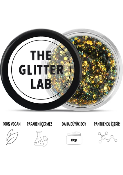 The Glitter Lab - Jel Formlu Parlak Glitter - Drastic Gold ~10 gr