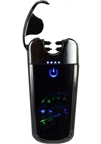 USB Şarjlı LED Hız Göstergeli Elektronik Çakmak Gümüş