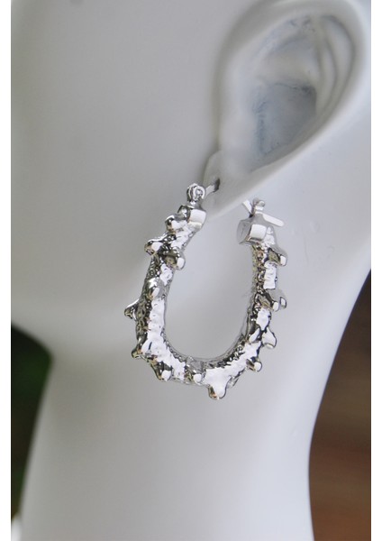 Boğumlu Elips Klipsli Küpe 5mm Y3CM / G2.5cm