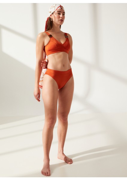 Koyu Turuncu Kadın Bikini Alt 23-YEBRA
