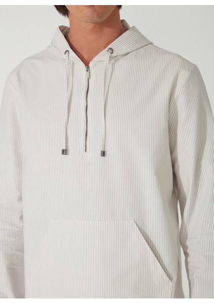 Basic Kapüşon Yaka Çizgili Ekru Erkek Gömlek DINOS 2 indirimleri