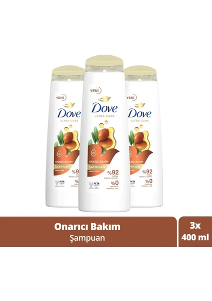 Ultra Care Onarıcı Bakım Argan Yağı Şampuan 400 Ml X 3 Adet