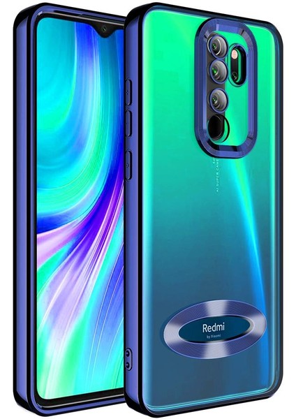 Xiaomi Redmi Note 8 Pro Kılıf Kamera Korumalı Logo Gösteren Şeffaf Kapak