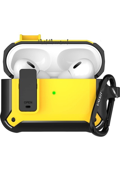 Airpods 3.nesil Uyumlu Kulaklık Kılıfı Anahtarlıklı Kilitli Açılır Kapanır Askılı Silikon Truva Kamp Tip 360 Kaplama Kopçalı