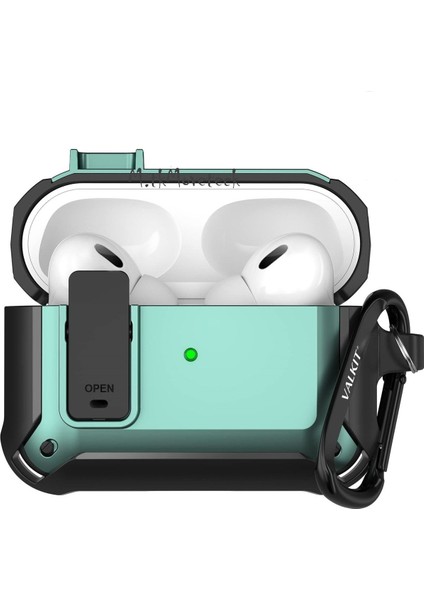 Airpods 3.nesil Uyumlu Kulaklık Kılıfı Anahtarlıklı Kilitli Açılır Kapanır Askılı Silikon Truva Kamp Tip 360 Kaplama Kopçalı