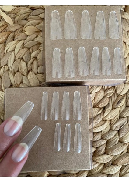 Şeffaf Balerin Takma Tırnak 20 Adet Uzun ve Şık Tasarım fiyatları