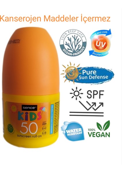 Bebekler ve Çocuklar Için Spf 50 Anında Üstün Korumalı Vegan Güneş Kremi Roll-On 50 ml