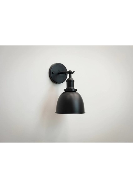 Retro rustik vintage Siyah Mafsallı Hareketli Başlık 1XE27 Duylu Metal Duvar Aplik