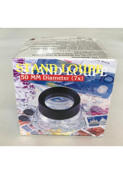 Stand Lup Büyüteç 7x Büyütmeli Cetvel Göstergeli 50 mm Çaplı