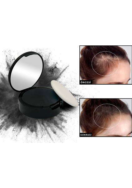 Siyah/Black Suda Çıkmayan Saç Sakal Dolgunlaştırıcı Topik Pudra 14 gr