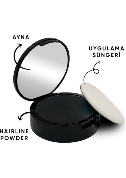 Siyah/Black Suda Çıkmayan Saç Sakal Dolgunlaştırıcı Topik Pudra 14 gr