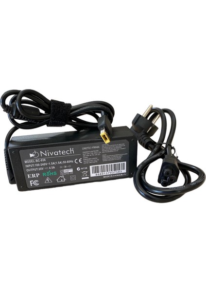 Lenovo Z510 59400180 Laptop Leptop Lenova Şarj Aleti 20 Volt 4.5 Amper 20V 4.5A USB Kare