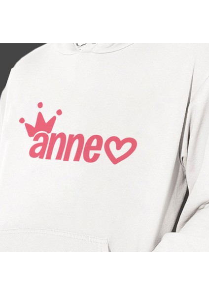 Anneler Günü "annem" Baskılı Cepli, Kapşonlu Beyaz Unisex Sweatshirt HK2625 fiyatları