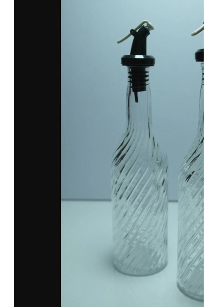 Şeffaf Cam Yağlık Sirkelik Yağdanlık Siyah Az Döken Kapaklı 400ml Ev Sofra Mutfak