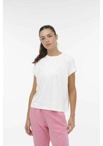 Wl 11LLW04-B Tsh 3fx Kırık Beyaz Kadın Kısa Kol T-Shirt