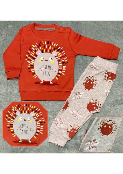 Yeni Sezon 2 Parça Kirpi Baskılı Unisex Bebek Takımı fiyatları