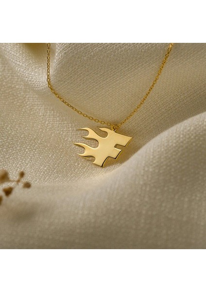 925 Ayar Gümüş Alev Harf Kolye